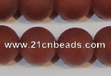 CAG6560 15.5 inches 20mm round matte red agate beads wholesale