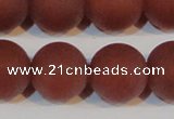 CAG6560 15.5 inches 20mm round matte red agate beads wholesale