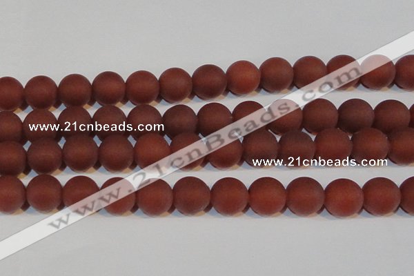 CAG6560 15.5 inches 20mm round matte red agate beads wholesale