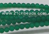 CAG6565 15.5 inches 3mm round matte green agate beads wholesale