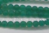 CAG6566 15.5 inches 4mm round matte green agate beads wholesale