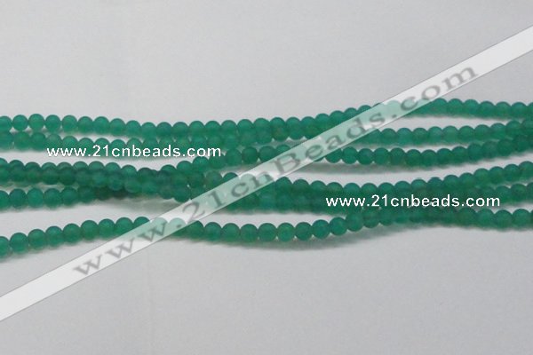 CAG6566 15.5 inches 4mm round matte green agate beads wholesale