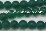 CAG6568 15.5 inches 7mm round matte green agate beads wholesale