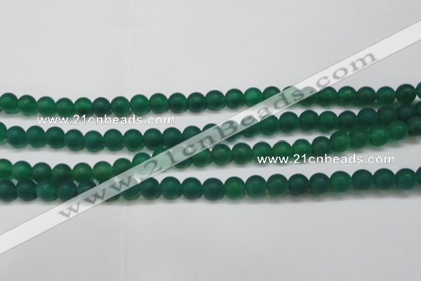 CAG6568 15.5 inches 7mm round matte green agate beads wholesale