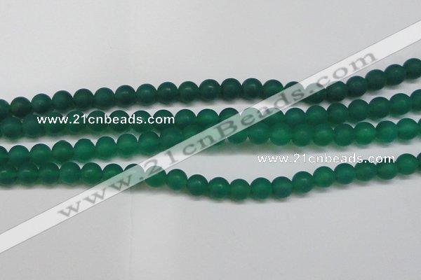 CAG6569 15.5 inches 8mm round matte green agate beads wholesale