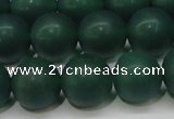 CAG6571 15.5 inches 12mm round matte green agate beads wholesale