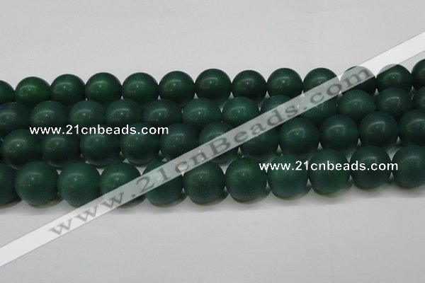 CAG6572 15.5 inches 14mm round matte green agate beads wholesale