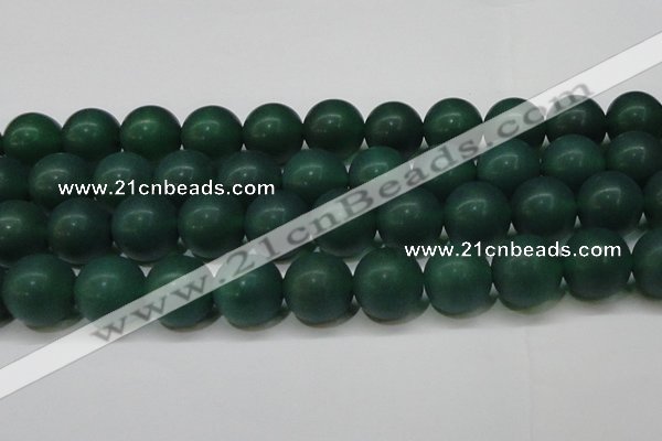 CAG6573 15.5 inches 16mm round matte green agate beads wholesale