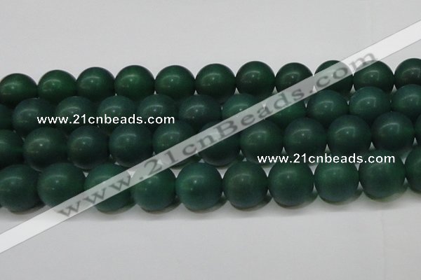 CAG6574 15.5 inches 18mm round matte green agate beads wholesale