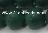 CAG6575 15.5 inches 20mm round matte green agate beads wholesale