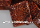 CAG658 15.5 inches 30*30mm faceted rhombic natural fire agate beads