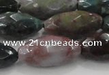 CAG6580 15.5 inches 11*25mm faceted rice Indian agate beads