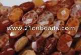 CAG661 15.5 inches 10*14mm faceted rectangle natural fire agate beads