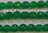 CAG6611 15.5 inches 4mm faceted round green agate gemstone beads