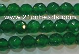 CAG6613 15.5 inches 8mm faceted round green agate gemstone beads