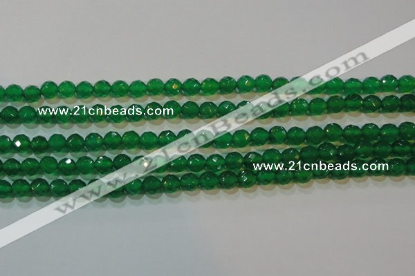CAG6613 15.5 inches 8mm faceted round green agate gemstone beads