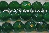 CAG6615 15.5 inches 12mm faceted round green agate gemstone beads