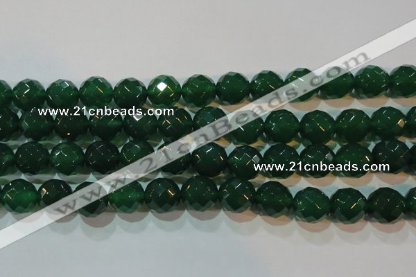 CAG6617 15.5 inches 16mm faceted round green agate gemstone beads