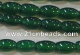 CAG6622 15.5 inches 6*9mm rice green agate gemstone beads