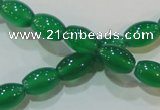 CAG6623 15.5 inches 8*12mm rice green agate gemstone beads