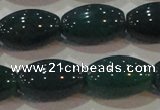 CAG6624 15.5 inches 11*17mm rice green agate gemstone beads