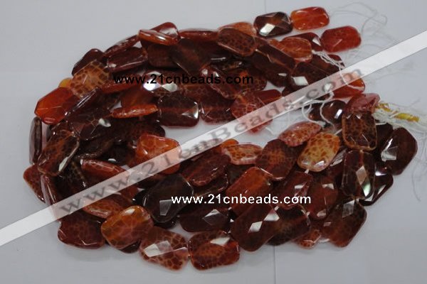 CAG663 15.5 inches 15*20mm faceted rectangle natural fire agate beads