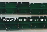 CAG6636 15.5 inches 10*10mm square green agate gemstone beads