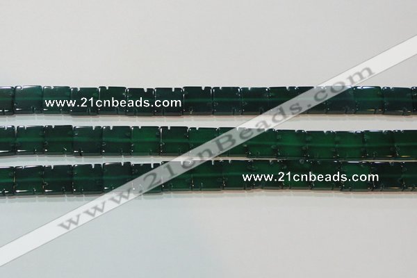CAG6636 15.5 inches 10*10mm square green agate gemstone beads