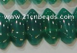 CAG6640 15.5 inches 8*20mm marquise double drilled green agate beads