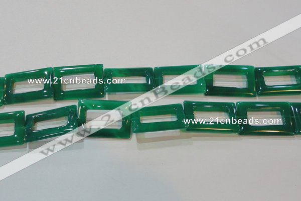 CAG6644 15.5 inches 25*35mm rectangle green agate gemstone beads