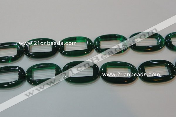 CAG6646 15.5 inches 25*38mm oval green agate gemstone beads