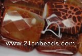 CAG665 15.5 inches 22*30mm faceted rectangle natural fire agate beads