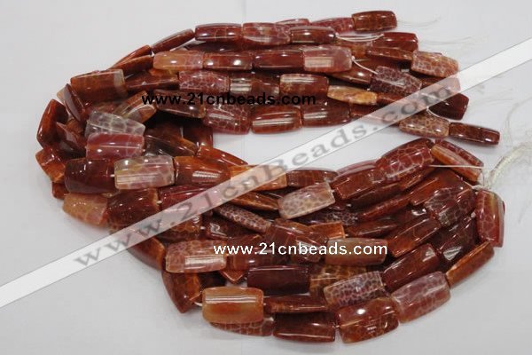 CAG667 15.5 inches 15*30mm rectangle natural fire agate beads