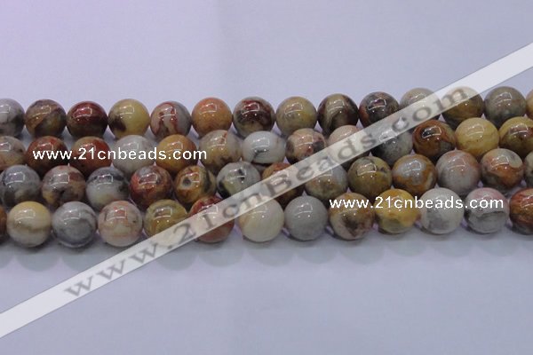 CAG6675 15.5 inches 14mm round natural crazy lace agate beads