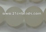 CAG6685 15 inches 18mm round white pilates agate beads