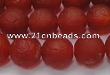 CAG6700 15 inches 8mm round red pilates agate beads