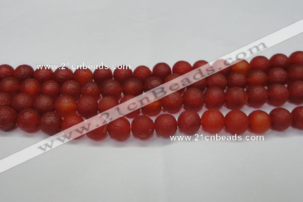 CAG6700 15 inches 8mm round red pilates agate beads