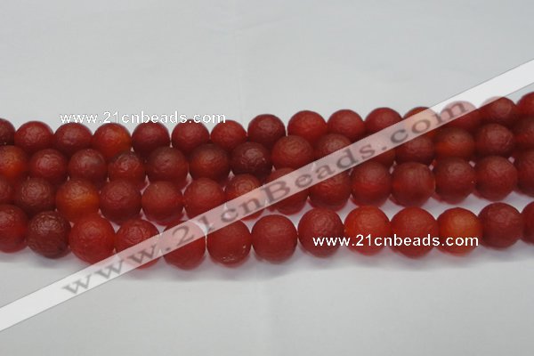 CAG6701 15 inches 10mm round red pilates agate beads