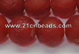 CAG6702 15 inches 12mm round red pilates agate beads