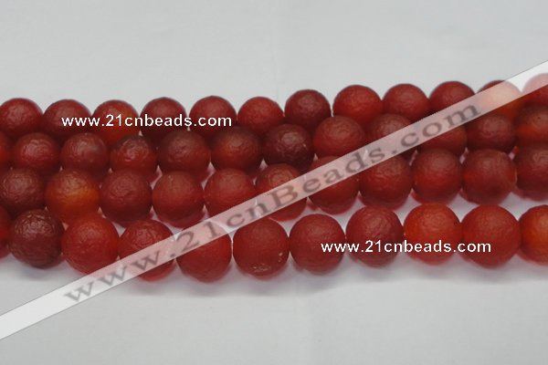 CAG6703 15 inches 14mm round red pilates agate beads