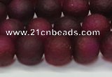 CAG6710 15 inches 8mm round plum pilates agate beads