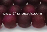 CAG6712 15 inches 12mm round plum pilates agate beads