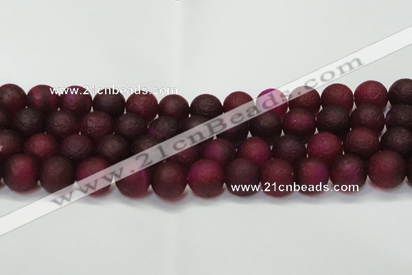 CAG6713 15 inches 14mm round plum pilates agate beads