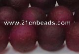 CAG6714 15 inches 16mm round plum pilates agate beads