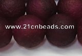 CAG6715 15 inches 18mm round plum pilates agate beads