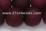 CAG6716 15 inches 20mm round plum pilates agate beads