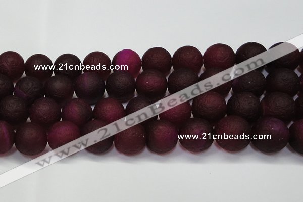 CAG6716 15 inches 20mm round plum pilates agate beads