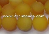 CAG6720 15 inches 8mm round yellow pilates agate beads