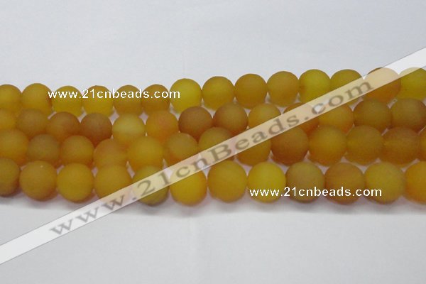 CAG6721 15 inches 10mm round yellow pilates agate beads