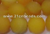 CAG6722 15 inches 12mm round yellow pilates agate beads